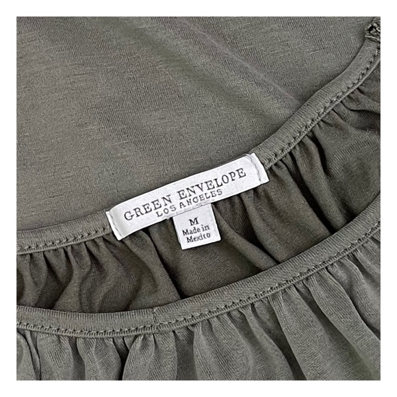 GREEN ENVELOPE COLD SHOULDER TOP - Picture 5 of 5